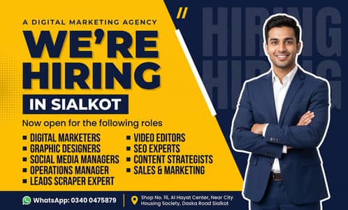 We'r Hiring Graphic Designer, Video Editor, SEO Expert, Leads Scraper