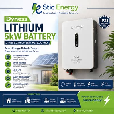 Dyness Lithium 5kW IP21 5.0C Pro Battery | Stic Energy