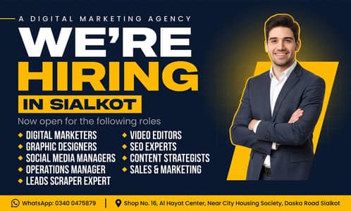 Hiring: Graphic Designer, Video Editor, SEO Expert, Digital Marketer