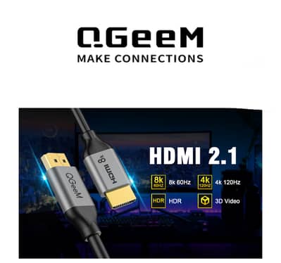 QGeeM HDMI 2.1 8K@60Hz@4K@120Hz, 48Gbps High-Speed HDMI Cord