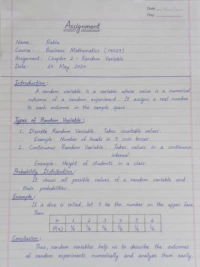AIOU hand written Assignment