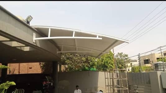Wall mounted shade - Garage porch - Heat proof shade - Tensile shade