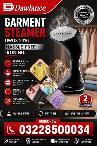 Dawlance Garment Steamer DWGS 2316 Steam Iron 2 Years Warranty