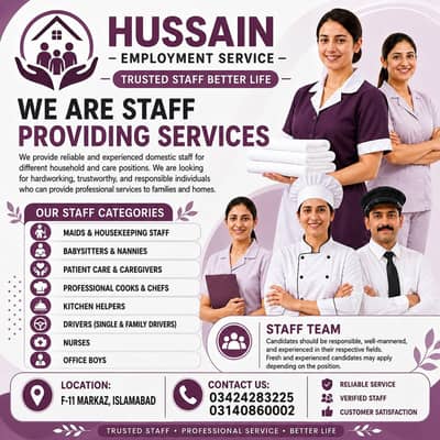 Professional Domestic & Household Staff Services – Islamabad
