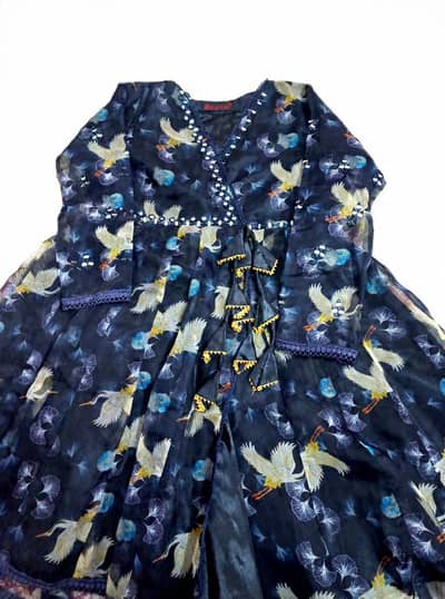 Maria. B Used Organza Ready to Wear 3 Piece - Blue