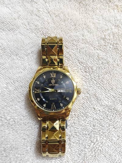 Original BINBOND Gold Luxury Watch for Men - Day/Date Display