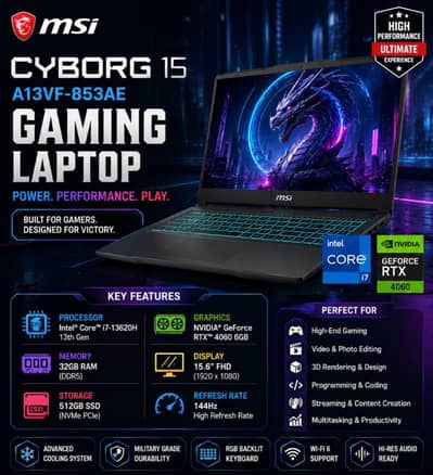 MSI Cyborg 15 A13VF-853AE Gaming Laptop