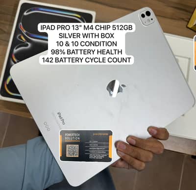 APPLE IPAD PRO M4 13" 512GB USED SILVER WIFI WITH BOX