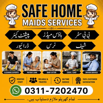 Maids / House Maids / cook / House chef / Baby Sitter maid available