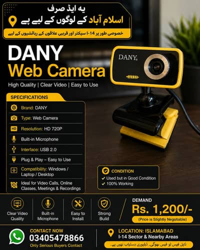 DANY HD Web Camera 720P