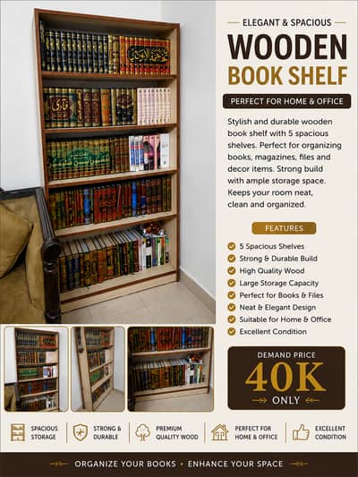 Bookshelf, Cabinets & Console Table with Mirror – Used Furniture