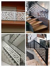 Railing-Grills-CNC work-Stairs-Wrought Iron Gate-Fence gate- Laser Cut