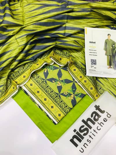 Branded Embroidered 3 Piece Unstitched Lawn Suits | Ladies Dress