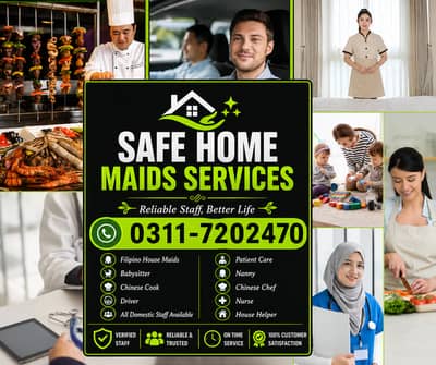 House Maids , Babysitter , Patient Care , Nurse , Driver, Maids, Cook