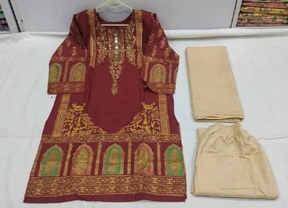 maroon dress arabic lawn suit