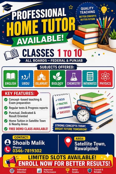 Professional Home Tutor Available