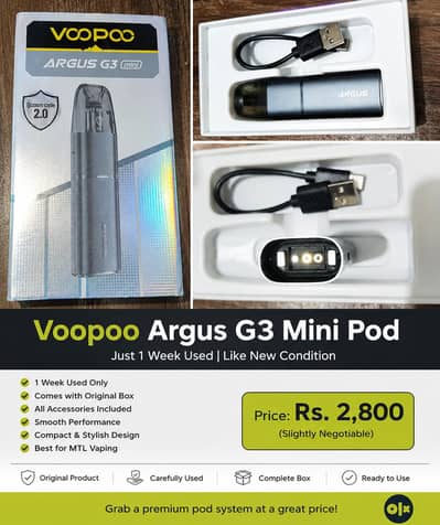 Argus G3 Mini POD – Like New – Only 1 Week Used – Rs. 2,800