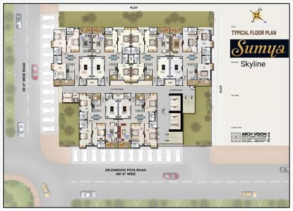 Sumya Skyline | 4 Room Apartment (Flat 1 & 4) | Dr. Dawood Pota Road, Karachi