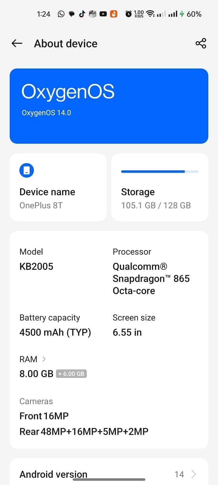 One Plus 8T 6