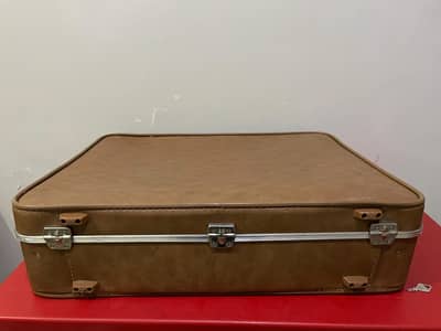 FLS JCPenney Leather Suit Case with Key, Imported