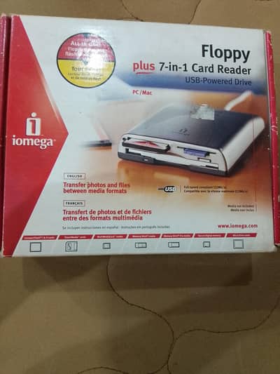 Iomega Floppy Plus 7-in-1 USB 2.0 Card Reader – For Sale
