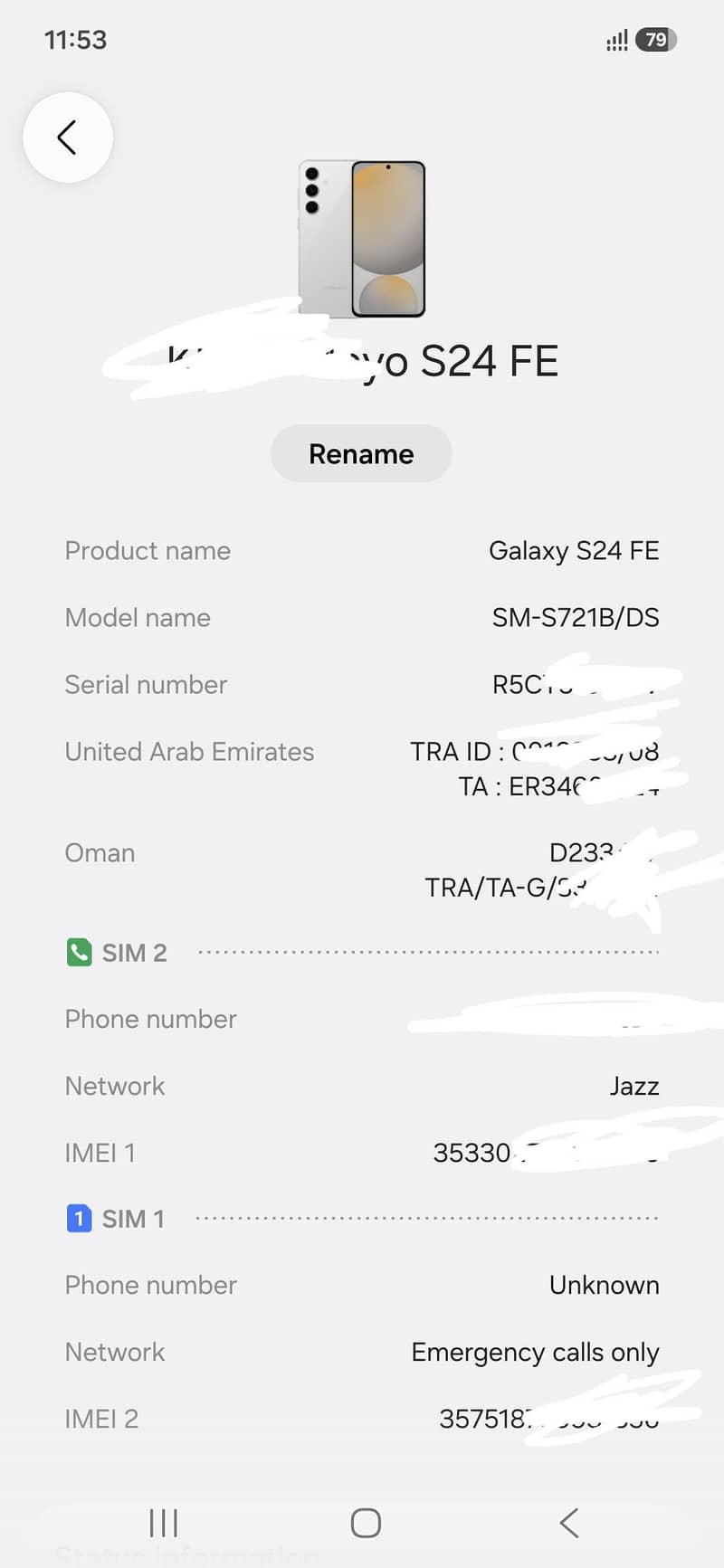 8/256 white colour dual sim + e sim GCC version 2