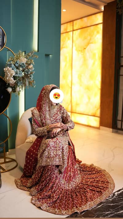 Gorgeous Red & Gold Bridal Lehenga - Small Size