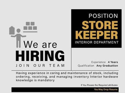 Storekeeper required for coldstore at distribution