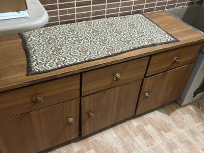 Wooden Divider With drawers and storage space cabinets