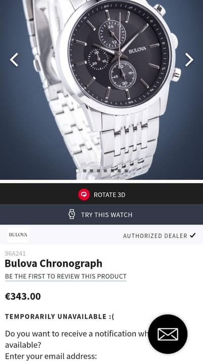 bulove 96A241 original American watch sale