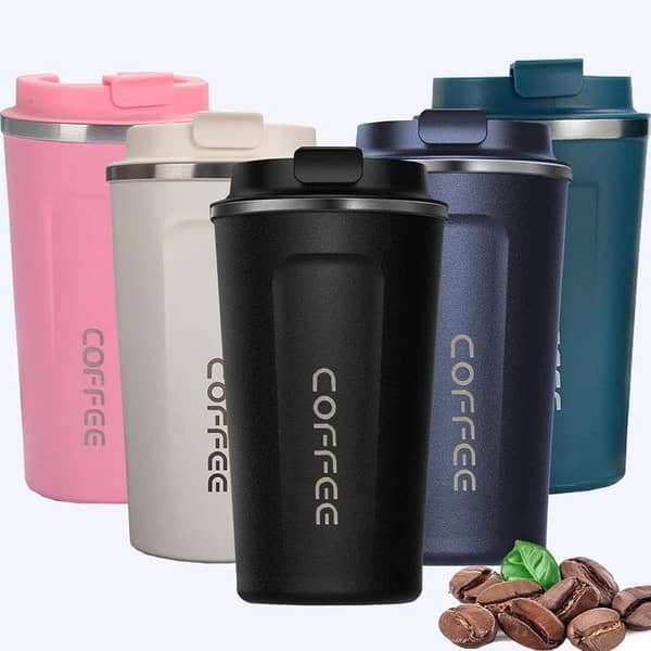 Legacy Deals 510ml Stainless Steel Travel Coffee Mug| LED Temperature Display Smart Travel Mug| Double Wall Insulated Hot & Cold Temperature Vacuum Flask Thermos| Portable Leakproof Coffee Tea Tumblers for Outdoor Camping, Travel, Sports, Gym, and Car