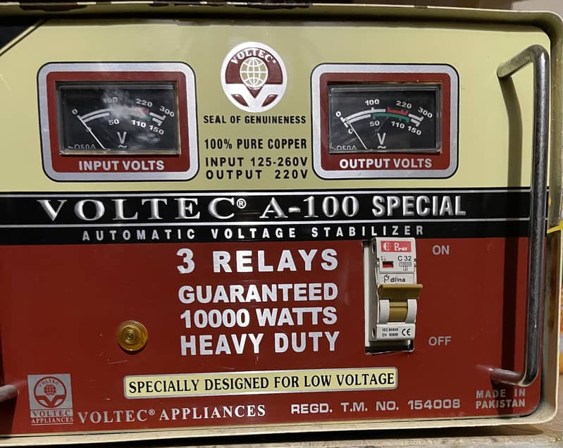 Voltec A 100 Special Automatic Stabilizer for 2 Ton AC 1