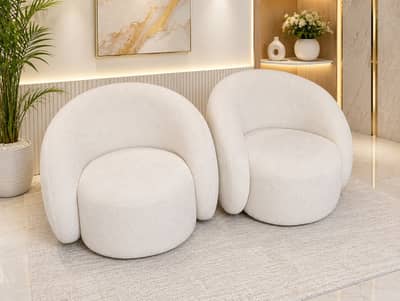 Brand New Modern Round Lounge Chair | Luxury Sofa Chair | Premium Fabr
