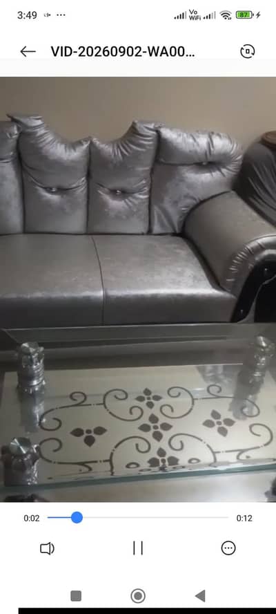Sofa set + glass table