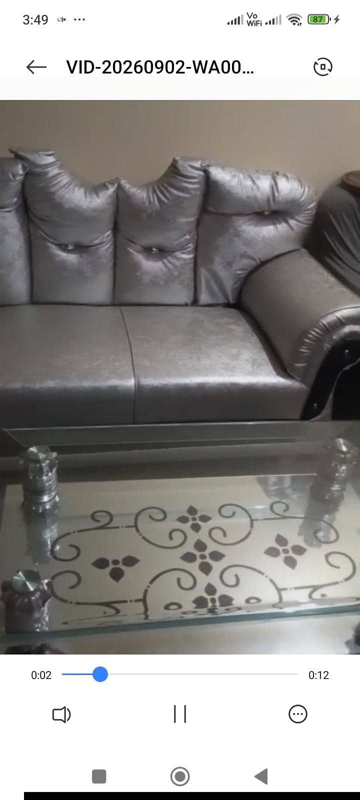 Sofa set + glass table 0