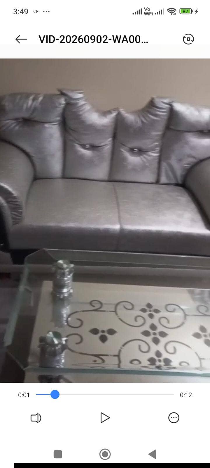 Sofa set + glass table 1
