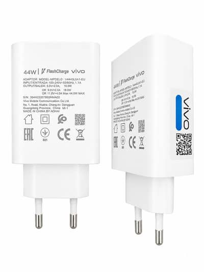 Vivo Original 44W FlashCharge Fast Charger Adapter