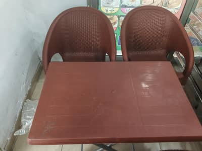 Plastic Table with 4 Large Size Chairs – Good Quality Set