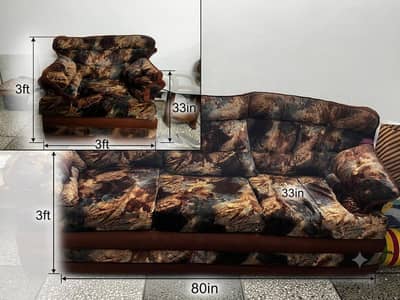 5 seater Fabric Sofa Set
