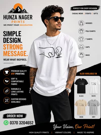 Premium Custom Printed T-Shirts | DTF Printing – Hunza Nager Prints