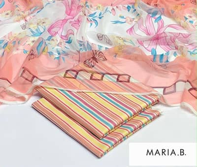 lawn 3 PC MARIA. B suite with 1 SHIRT FREE