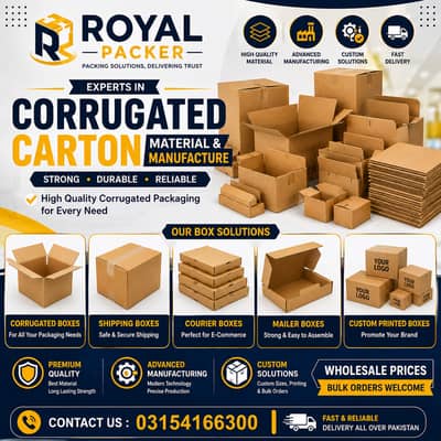 Corrugated Carton Boxes & Courier Boxes | Custom Packaging | Royal Pac