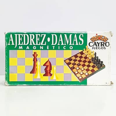Cayro Spain Magnetic Chess and Checkers Set with Foldabl Storage Board