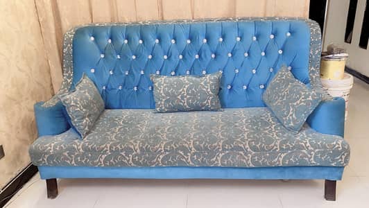 5 Seater Blue Colour Sofa Set