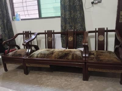  Premium 4-Seater Wooden Sofa Set for Sale