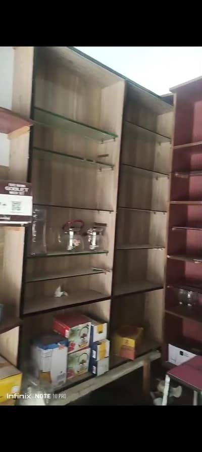 Large Wooden Display Shelves / Display Rack – Good Condition