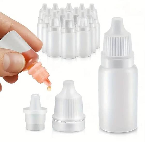 10ml Squeezable Plastic Dropper Bottles - Hypoallergenic, Refillable Cosmetic Containers for Paint & Beauty Products