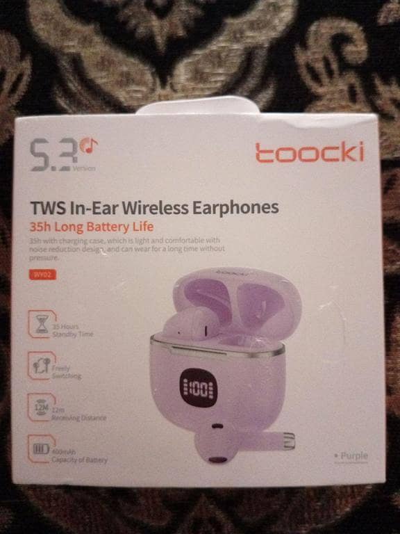 Toocki TWS Wireless Earphones 5.3 Bluetooth with Touch Control, USB-C Charging, IPX Waterproof, Mic