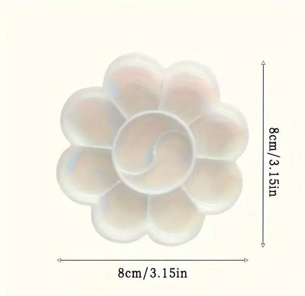 Mini Plum Blossom Shaped Pigment Palette for Painting – Multi-Grid Petal Style with Acrylic and Watercolor Compatibility