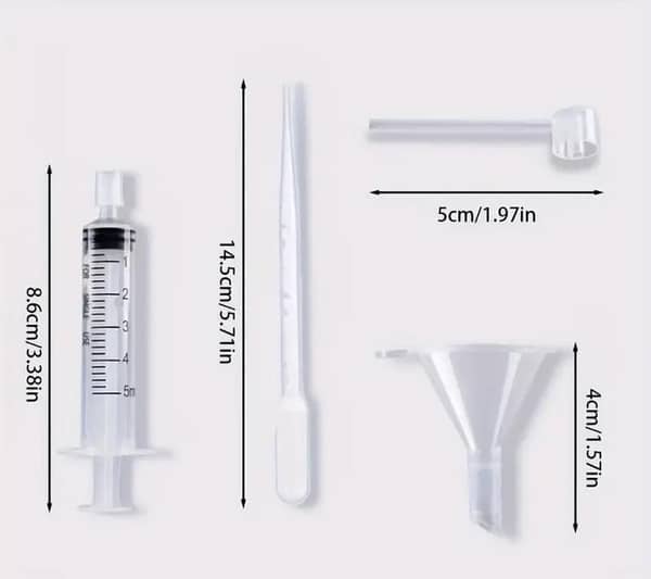 Fragrance refil kit - 5ml syringe- 3ml Pippete - plastic funnel - dropper 4pcs set